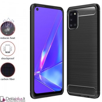 Carbon guminis dėklas - juodas (Oppo A72/A52)